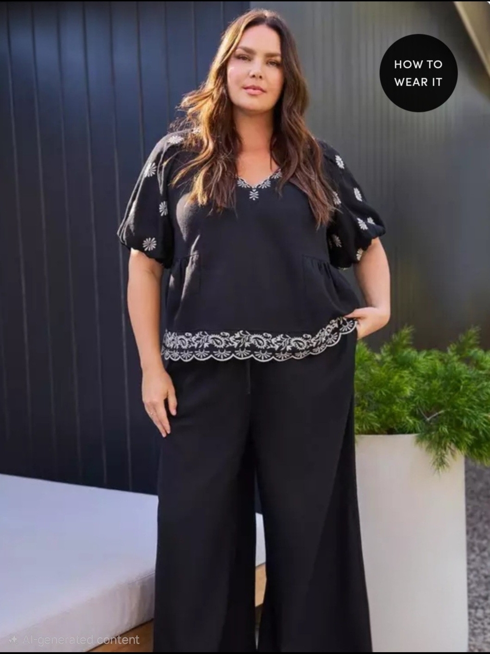 torrid Black Embroidered Top